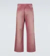 Auralee Faded Wide-leg Jeans In Pink