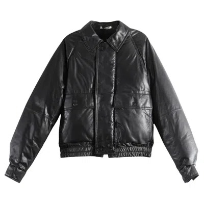 Pre-owned Auralee Fine Calf Leather Down Blouson 'black' | Women's Size 1