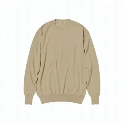 Auralee Fine Knit Crewneck Sweater In Brown