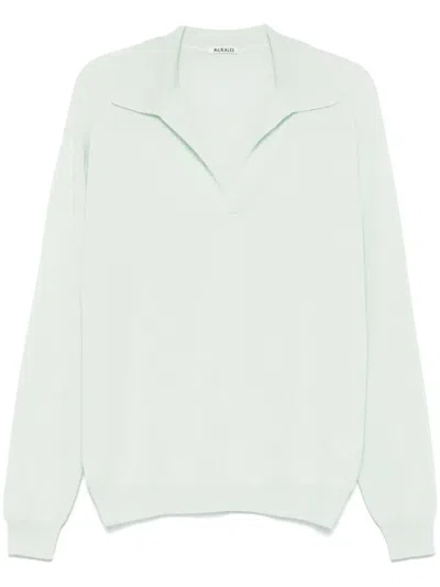 Auralee Fine-knit Sweater In Green