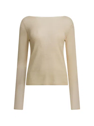 Auralee Fine-knit Boat-neck Sweater In Brown