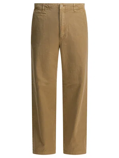 Auralee Finix Trousers Beige In Brown