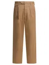 Auralee Pleat-detail Chinos In Brown