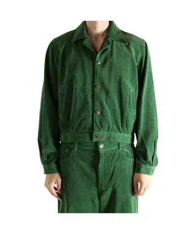 Auralee Finx Corduroy Jacket In Green