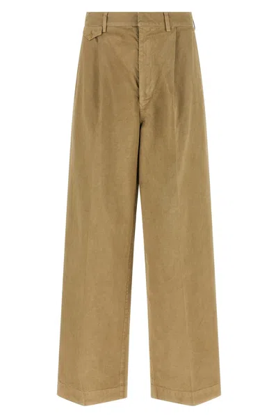 Auralee Finx Cotton Pants In Brown