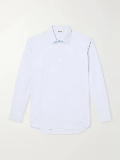 Auralee Finx Cotton-poplin Shirt In Blue