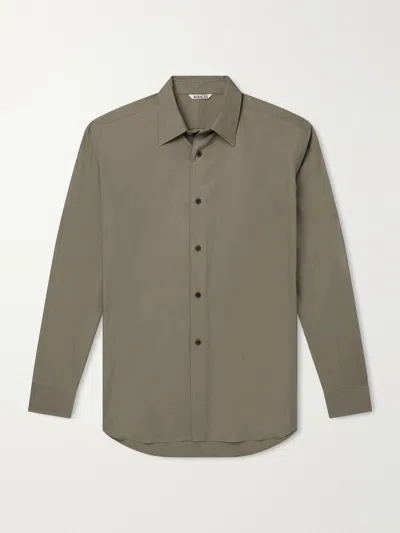 Auralee Finx Cotton-poplin Shirt In Gray