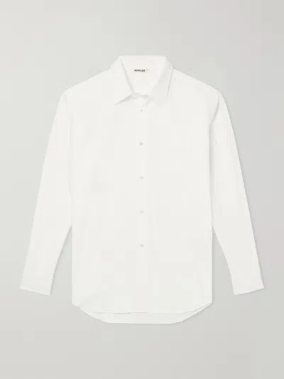 Auralee Finx Cotton-poplin Shirt In White