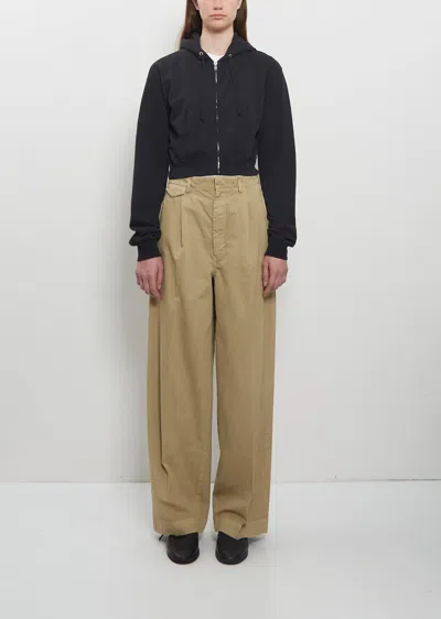 Auralee Finx Light Chino One-tuck Pants In Black