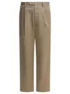 Auralee Chino Trousers With Pleated Front And Pockets In Brown