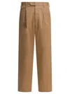 Auralee Pleat-detail Chinos In Brown