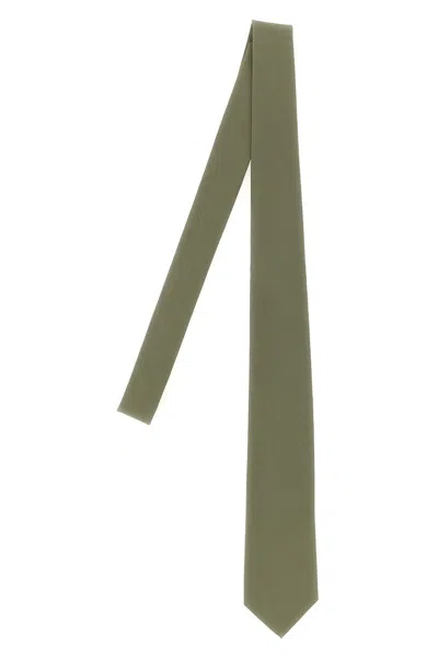 Auralee Finx Washed Twill Tie In Green