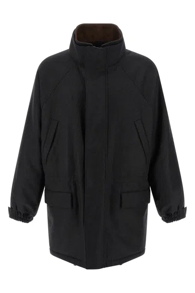 Auralee Flannel Jacket In Gray