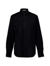 Auralee Flap-pocket Wool Shirt In Black