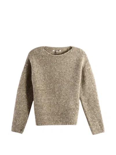 Auralee Flecked Knit Sweater In Neutral