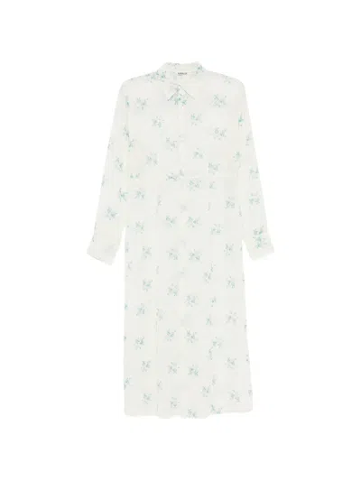 Auralee Floral-print Airy-silk Georgette Shirt Dress In Multi