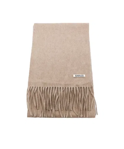 Auralee Fringed Scarf In Nude