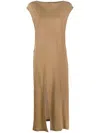 Auralee Front-slit Cut-out Dress In Nude