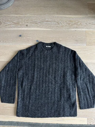 Pre-owned Auralee Fuzzy Alpaca Sweater In Gray