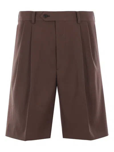 Auralee Gabardine Shorts In Brown
