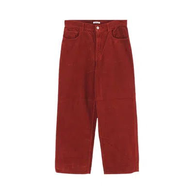 Pre-owned Auralee Garment Dyed Finx Corduroy 5p Wide Pants 'red Brown' | Men's Size 4