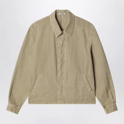 Auralee Garment-dyed Finx Chino Blouse In Beige Cotton In Brown