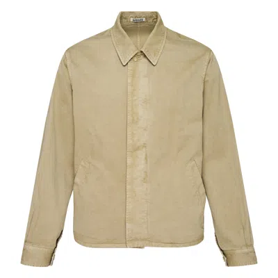 Auralee Garment-dyed Finx Light Chino Blouson In Brown