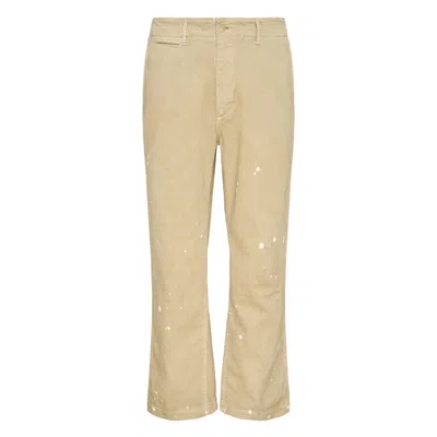 Auralee Garment-dyed Paint-splatter Trousers In Brown