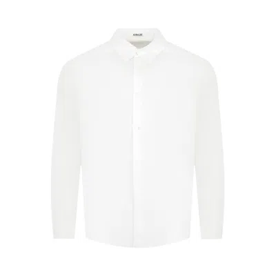 Pre-owned Auralee Garment-dyed Finx Shuttle Weather Shirt 'white' | Men's Size 4