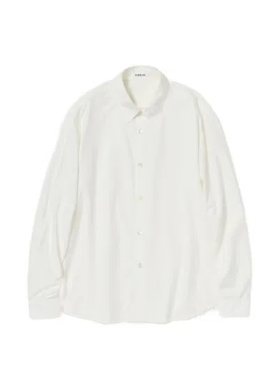 Auralee Garment-dyed Shuttle-weather Shirt In White