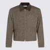 Auralee Textured Fabric Long Sleeve Jacket With Pocket In Brown