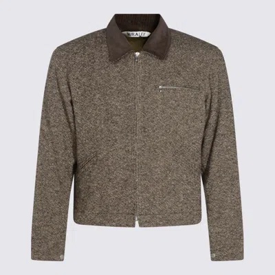 AURALEE AURALEE BROWN WOOL CASUAL JACKET