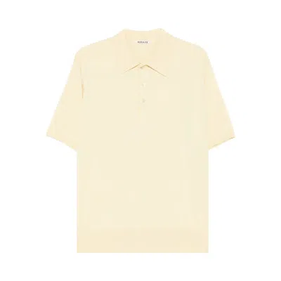 Pre-owned Auralee Giza High Gauge Knit Polo 'yellow/beige' | Men's Size 4
