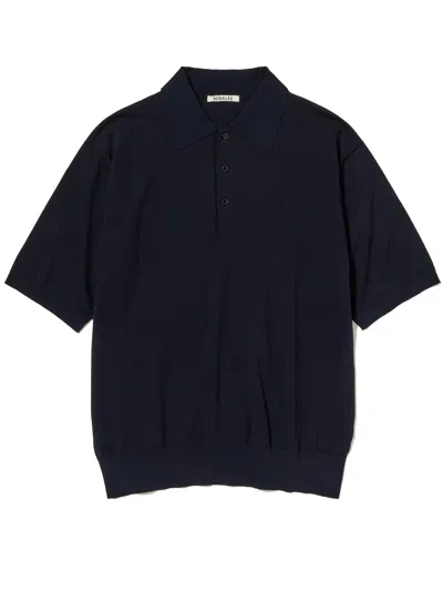 Auralee Giza Polo In Blue