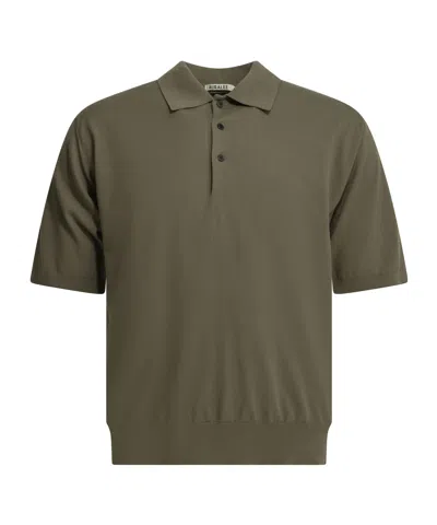 Auralee Short-sleeve Polo Shirt In Green