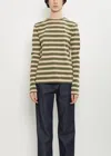 Auralee Gradient Stripe Cotton Long Sleeve Tee In Gold