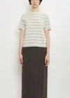 Auralee Gradient Stripe Cotton Tee In Multi