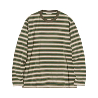 Pre-owned Auralee Gradient Stripe Jersey Long-sleeve Tee 'fade Brown Stripe' | Men's Size 5