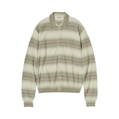 Pre-owned Auralee Gradient Stripe Knit Cardigan 'lime Grey Stripe' | Green | Men's Size 4