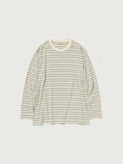 Auralee Gradient Stripe Long Sleeve Tee In Fade Mint Stripe