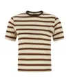Auralee Gradient Stripes T-shirt In Brown
