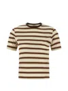 Auralee Gradient Stripes T-shirt In White