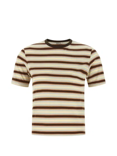 AURALEE GRADIENT STRIPED T-SHIRT
