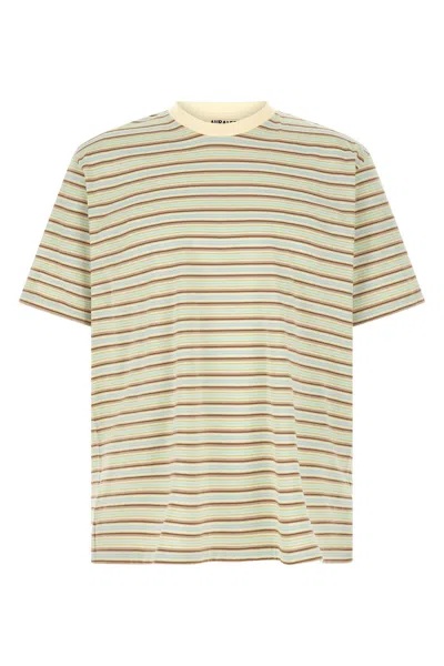 Auralee Gradient Stripes T-shirt In Brown