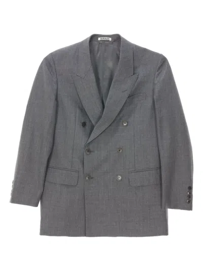 Auralee Double-breasted Blazer In Gray