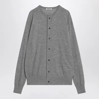 Auralee Grey Cashmere Cardigan Men