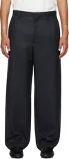 Auralee Gray Light Melton Trousers In Black