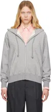 Auralee Gray Smooth Soft Bd Sweat Zip Hoodie In Top Gray