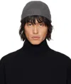 Auralee Gray Wool Soft Cord Knit Beanie In Top Charcoal