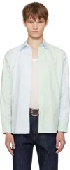 Auralee Green & Blue Finx Ox Chambray Shirt In Blue